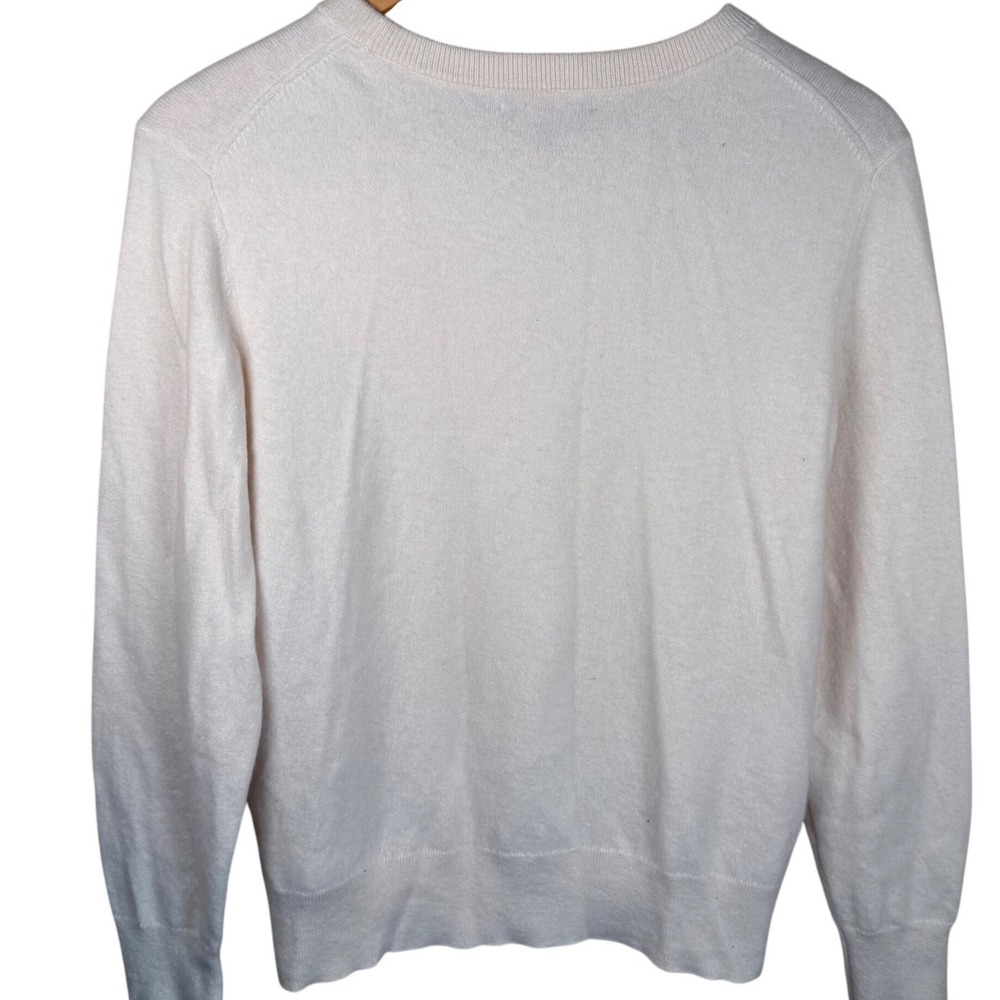 Quince Mongolian Cashmere Crewneck Sweater Womens Large Ivory Capsule Staple - Picture 7 of 7